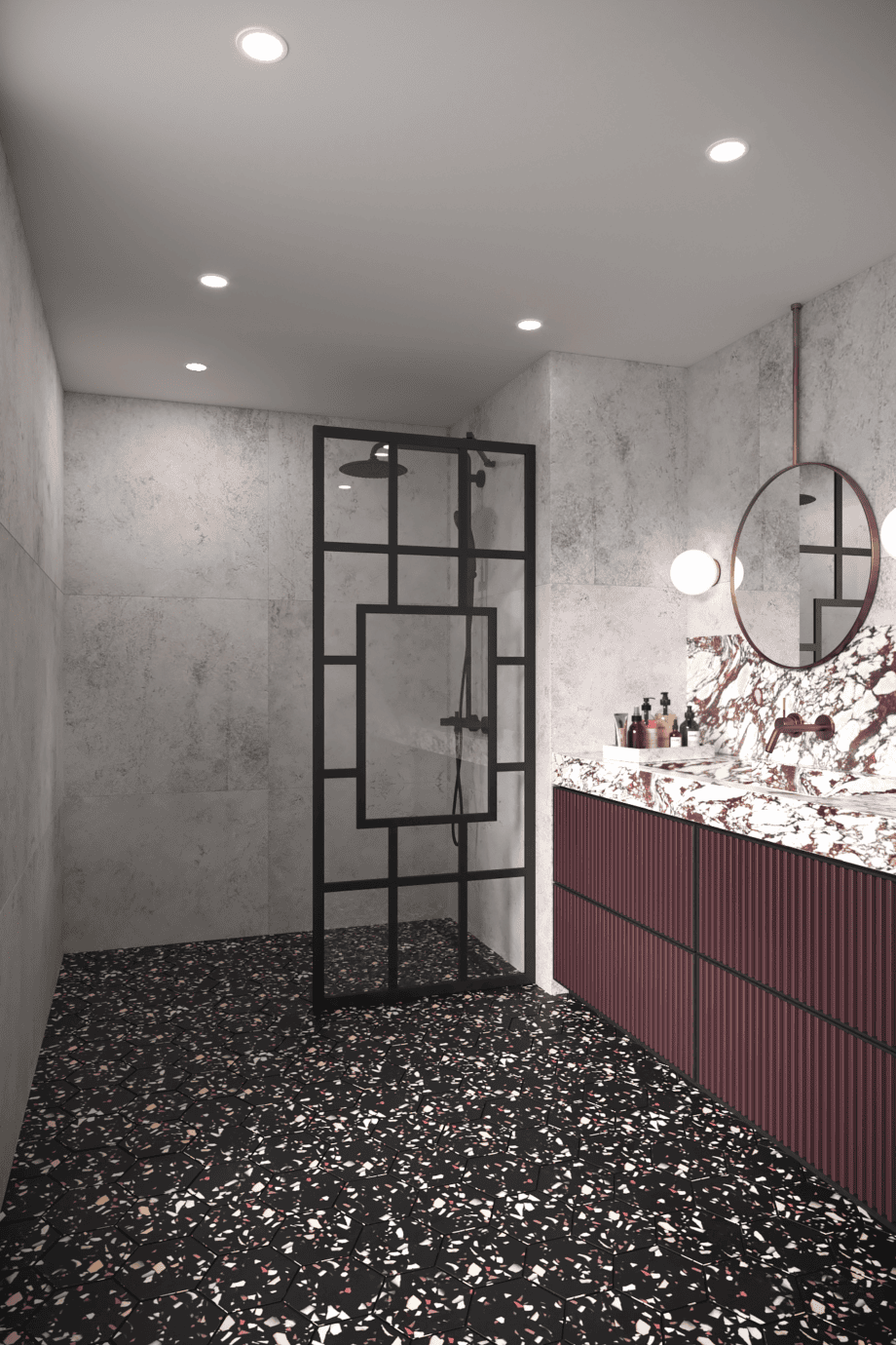 Fixed shower screen Hietakari Bläk 800 Shanghai, black frame, bronze tinted glass Fixed shower screen Hietakari Bläk 800 Shanghai, black frame, bronze tinted glass