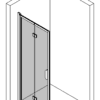 Folding shower screen Hietakari Bläk 881 New York – 3D drawing Folding shower screen Hietakari Bläk 881 New York – 3