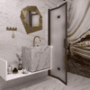 Folding shower screen Hietakari Bläk 881 New York, Cocoa frame, satin frosted glass Folding shower screen Hietakari Bläk 881 New York, Cocoa frame, satin frosted glass