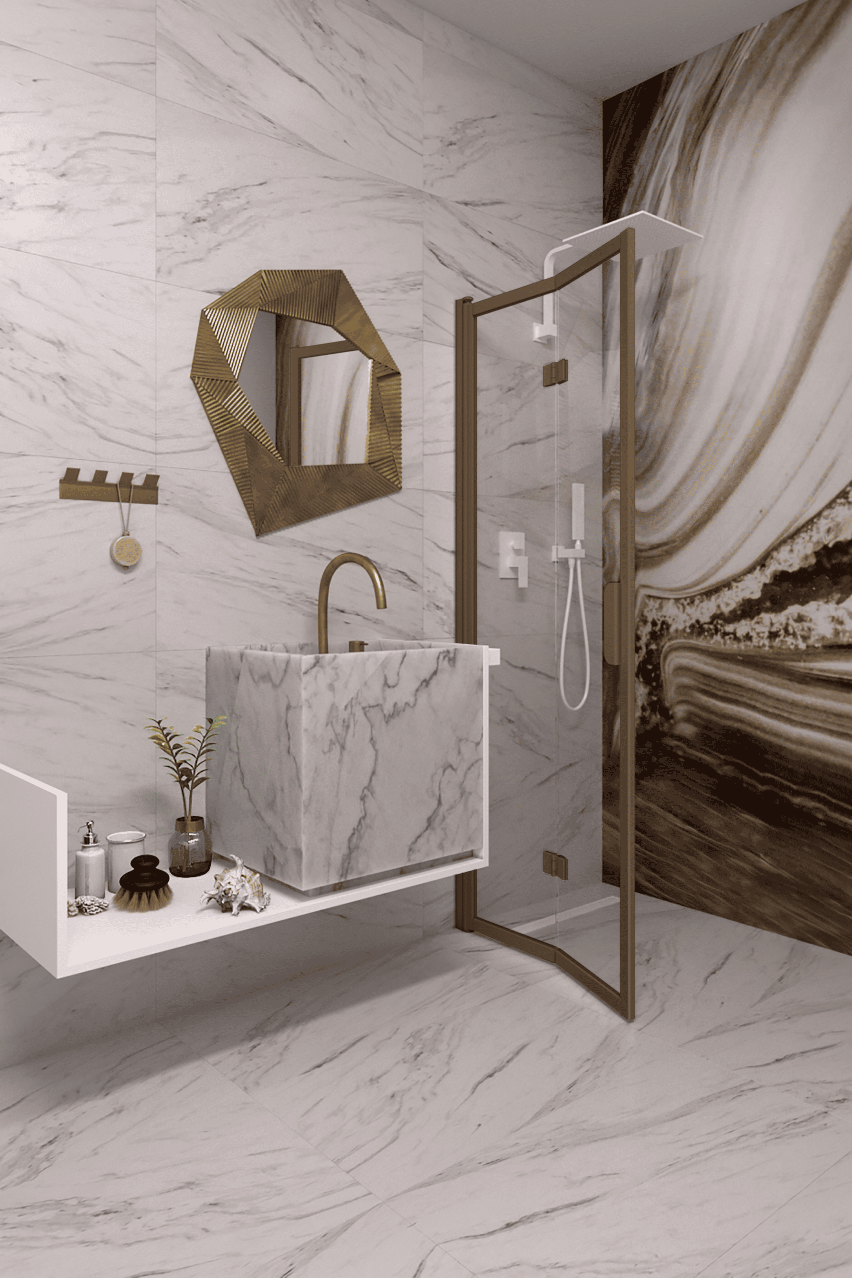 Folding shower screen Hietakari Bläk 881 New York – 6