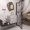 Folding shower screen Hietakari Bläk 881 New York, black frame, clear glass Folding shower screen Hietakari Bläk 881 New York – 4