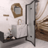 Folding shower screen Hietakari Bläk 881 New York, black frame, satin frosted glass Folding shower screen Hietakari Bläk 881 New York, black frame, satin frosted glass