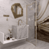 Folding shower screen Hietakari Bläk 881 New York, Sand frame, clear glass Folding shower screen Hietakari Bläk 881 New York, Sand frame, clear glass