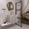 Folding shower screen Hietakari Bläk 882 Tokyo, Cocoa frame, satin frosted glass Folding shower screen Hietakari Bläk 882 Tokyo, Cocoa frame, satin frosted glass