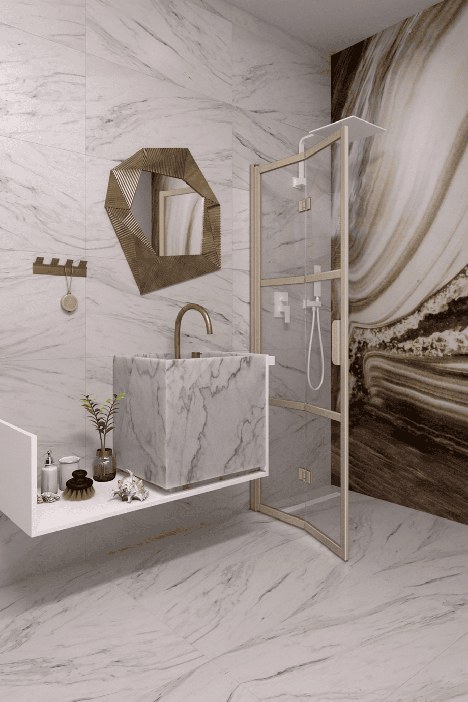 Folding shower screen Hietakari Bläk 882 Tokyo, Sand frame, clear glass Folding shower screen Hietakari Bläk 882 Tokyo – 5