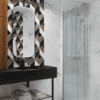 Fixed shower screen Hietakari Forma 301, aluminium frame, reeded glass Fixed shower screen Hietakari Forma 301, aluminium frame, reeded glass