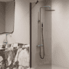 Fixed shower screen Hietakari Forma 301, Cocoa frame, grey tinted glass Fixed shower screen Hietakari Forma 301, Cocoa frame, grey tinted glass