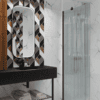 Fixed shower screen Hietakari Forma 301, Cocoa frame, reeded glass Fixed shower screen Hietakari Forma 301, Cocoa frame, reeded glass