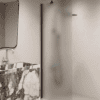 Fixed shower screen Hietakari Forma 301, Cocoa frame, satin frosted glass Fixed shower screen Hietakari Forma 301, Cocoa frame, satin frosted glass