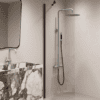 Fixed shower screen Hietakari Forma 301, Cocoa frame, super bright glass Fixed shower screen Hietakari Forma 301, Cocoa frame, super bright glass