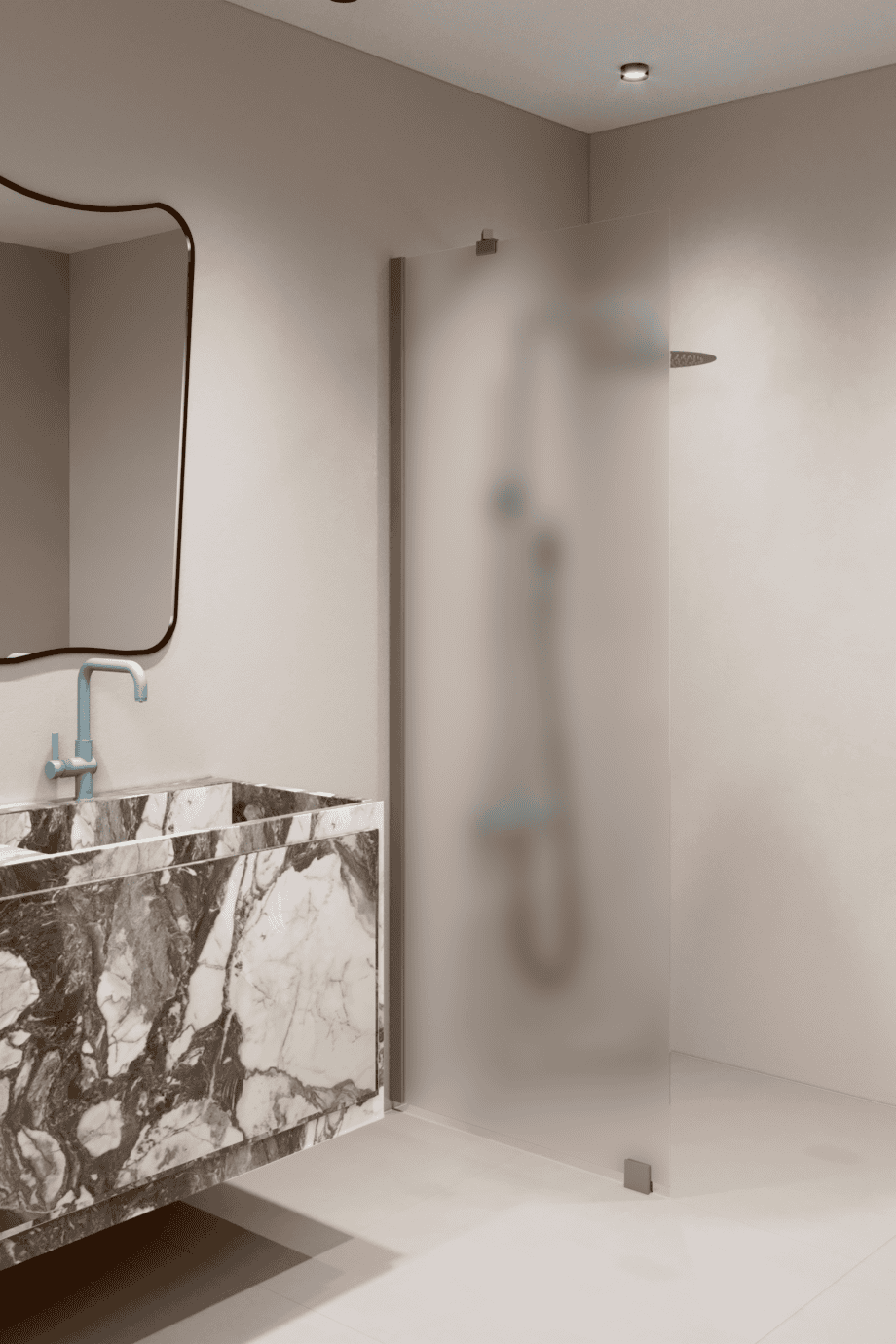 Fixed shower screen Hietakari Forma 301, Mocha frame, super bright satin glass Fixed shower screen Hietakari Forma 301, Mocha frame, super bright satin glass