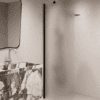 Fixed shower screen Hietakari Forma 301, black frame, super bright satin glass Fixed shower screen Hietakari Forma 301, black frame, super bright satin glass