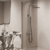 Fixed shower screen Hietakari Forma 301, Sand frame, bronze tinted glass Fixed shower screen Hietakari Forma 301, Sand frame, bronze tinted glass