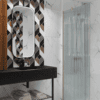 Fixed shower screen Hietakari Forma 301, Sand frame, reeded glass Fixed shower screen Hietakari Forma 301, Sand frame, reeded glass
