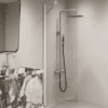 Fixed shower screen Hietakari Forma 301, white frame, super bright glass Fixed shower screen Hietakari Forma 301, white frame, super bright glass