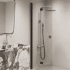 Folding shower screen Hietakari Forma 303, Cocoa frame, super bright glass Folding shower screen Hietakari Forma 303, Cocoa frame, super bright glass