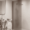 Folding shower screen Hietakari Forma 303, Mocha frame, brown satin glass Folding shower screen Hietakari Forma 303, Mocha frame, brown satin glass