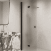 Folding shower screen Hietakari Forma 303, black frame, satin frosted glass Folding shower screen Hietakari Forma 303, black frame, satin frosted glass