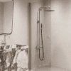 Folding shower screen Hietakari Forma 303, Sand frame, super bright glass Folding shower screen Hietakari Forma 303, Sand frame, super bright glass