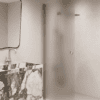 Folding shower screen Hietakari Forma 303, Sand frame, super bright satin glass Folding shower screen Hietakari Forma 303, Sand frame, super bright satin glass