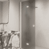 Folding shower screen Hietakari Forma 303, white frame, grey satin glass Folding shower screen Hietakari Forma 303, white frame, grey satin glass
