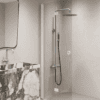 Folding shower screen Hietakari Forma 303, white frame, super bright glass Folding shower screen Hietakari Forma 303, white frame, super bright glass