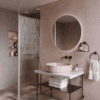 Shower screen with telescopic supports Hietakari Infinia 111, aluminium frame, Chinchilla patterned glass Shower screen with telescopic supports Hietakari Infinia 111, aluminium frame, Chinchilla patterned glass