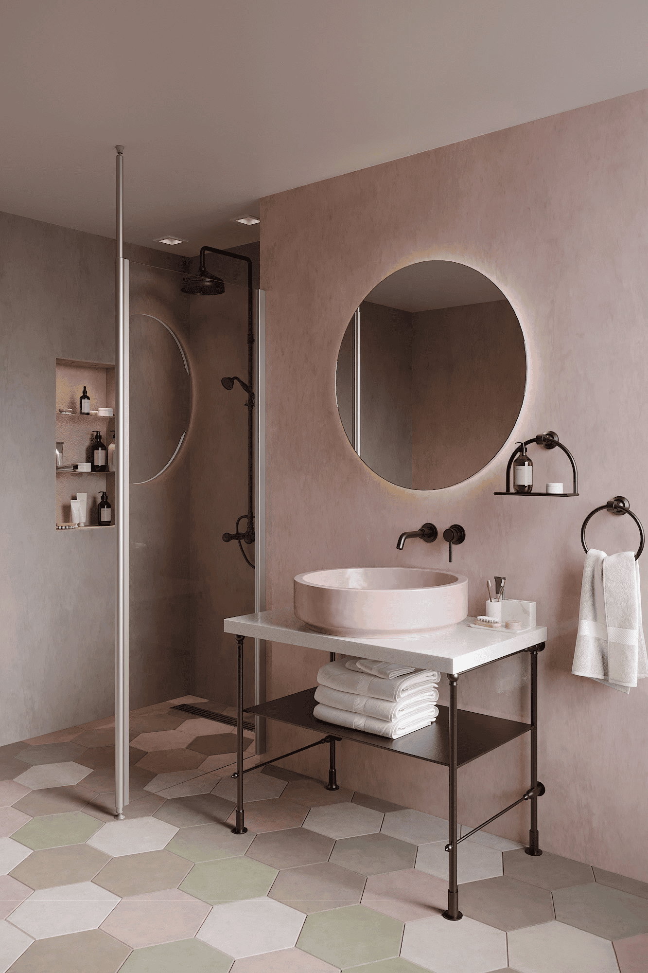 Shower screen with telescopic supports Hietakari Infinia 111, aluminium frame, clear glass Shower screen with telescopic supports Hietakari Infinia 111, aluminium frame, clear glass