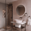 Shower screen with telescopic supports Hietakari Infinia 111, black frame, clear glass Shower screen with telescopic supports Hietakari Infinia 111 – 4
