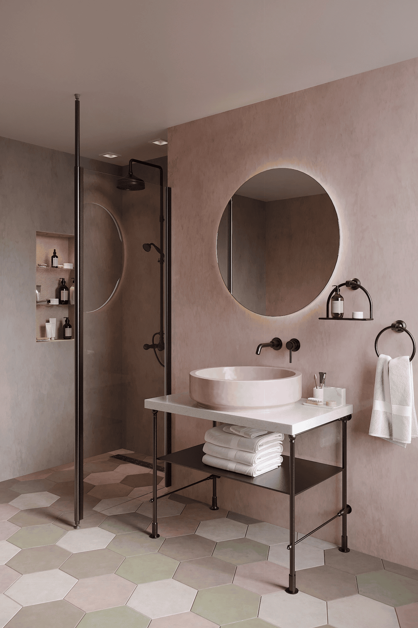 Shower screen with telescopic supports Hietakari Infinia 111 – 4