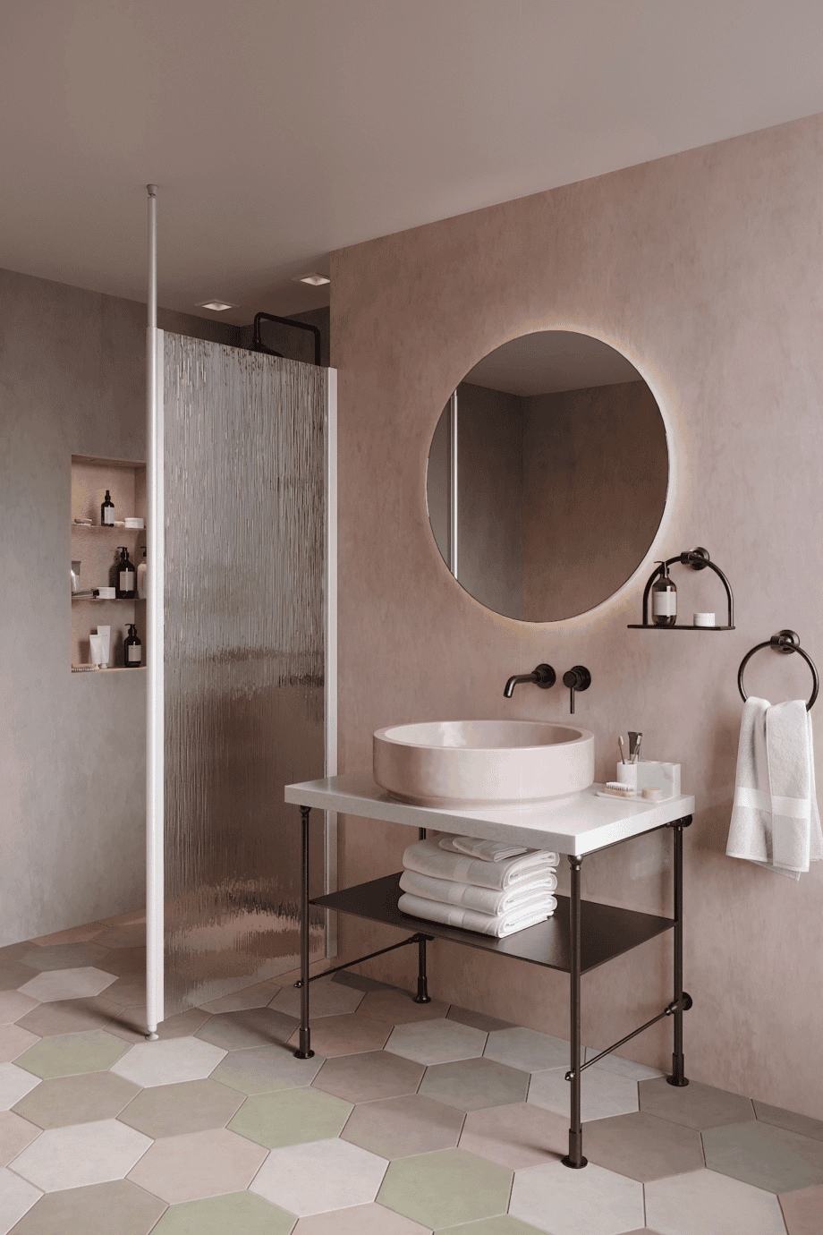 Shower screen with telescopic supports Hietakari Infinia 111, white frame, Chinchilla patterned glass Shower screen with telescopic supports Hietakari Infinia 111, white frame, Chinchilla patterned glass