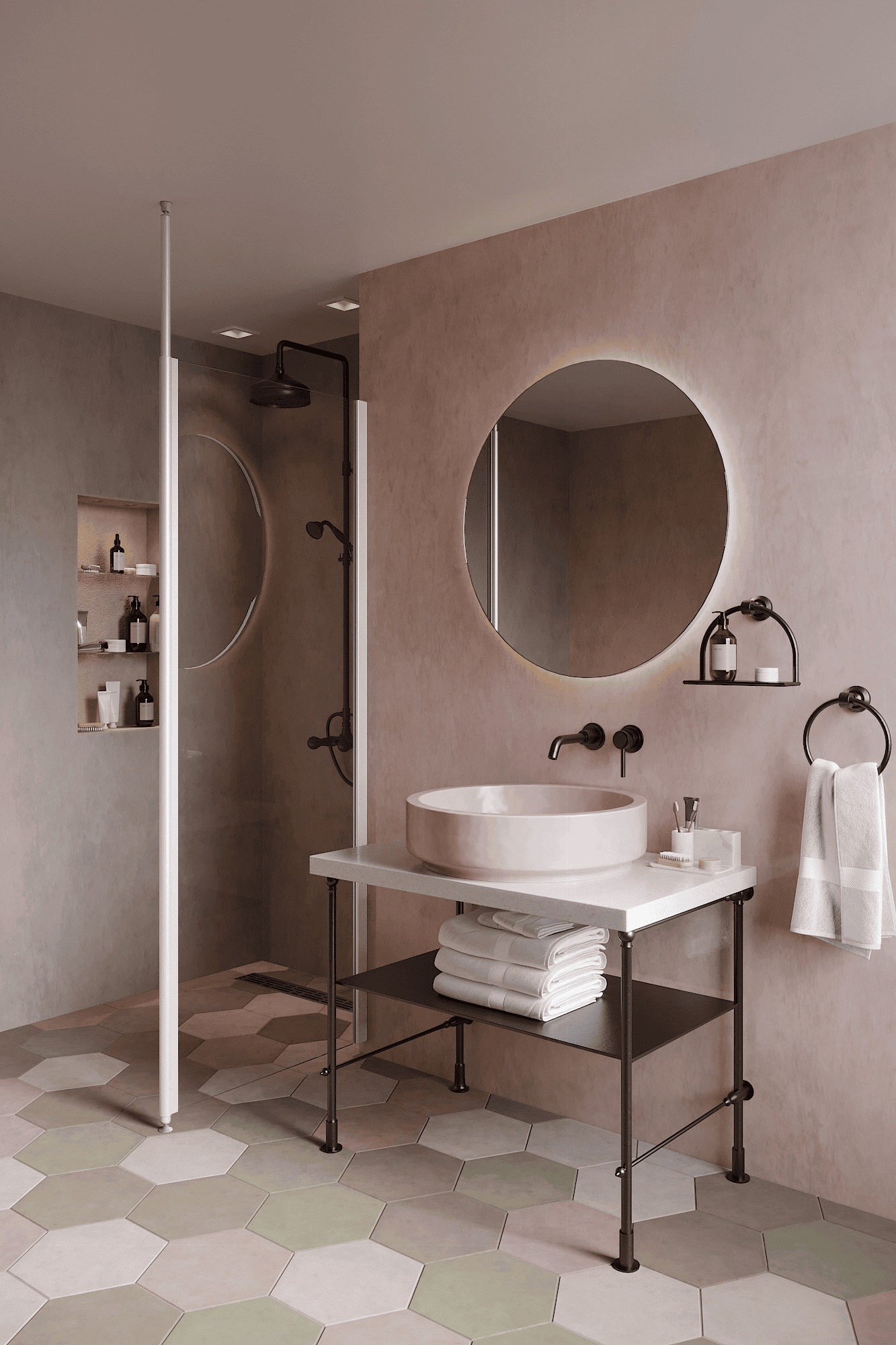 Shower screen with telescopic supports Hietakari Infinia 111