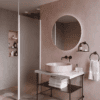 Shower screen with telescopic supports Hietakari Infinia 111, white frame, satin frosted glass Shower screen with telescopic supports Hietakari Infinia 111, white frame, satin frosted glass
