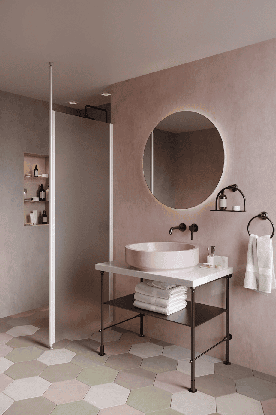 Shower screen with telescopic supports Hietakari Infinia 111, white frame, satin frosted glass Shower screen with telescopic supports Hietakari Infinia 111, white frame, satin frosted glass