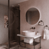 Shower screen with fixed front post Hietakari Infinia 112, black frame, grey tinted glass