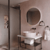 Shower screen with fixed front post Hietakari Infinia 112, black frame, satin frosted glass