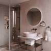 Curved shower screen with telescopic support Hietakari Infinia 121, aluminium frame, clear glass Curved shower screen with telescopic support Hietakari Infinia 121 – 4