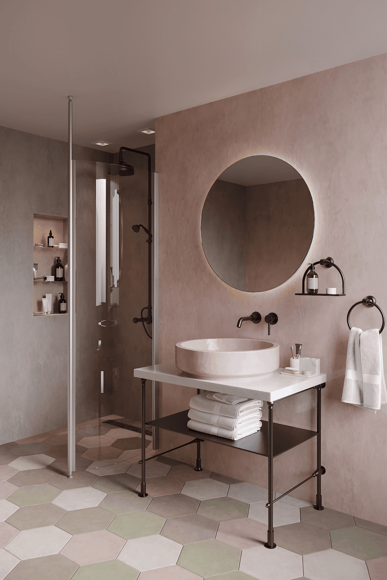Curved shower screen with telescopic support Hietakari Infinia 121 – 4