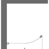Curved shower screen with telescopic support Hietakari Infinia 121 – dimension drawing Curved shower screen with telescopic support Hietakari Infinia 121 – dimension drawing