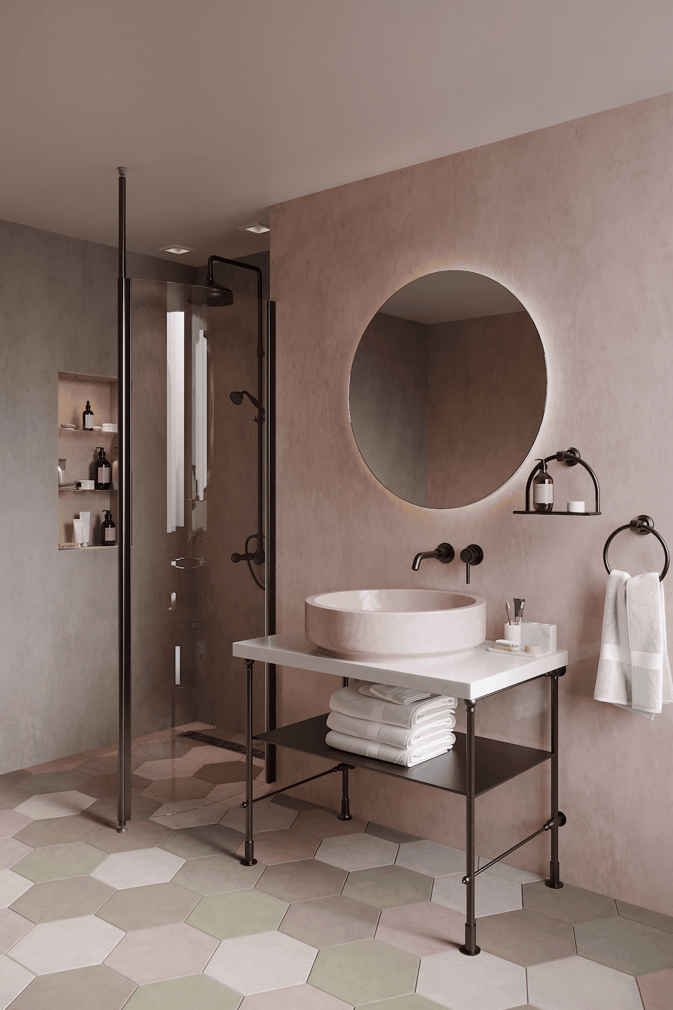 Curved shower screen with telescopic support Hietakari Infinia 121 – 5