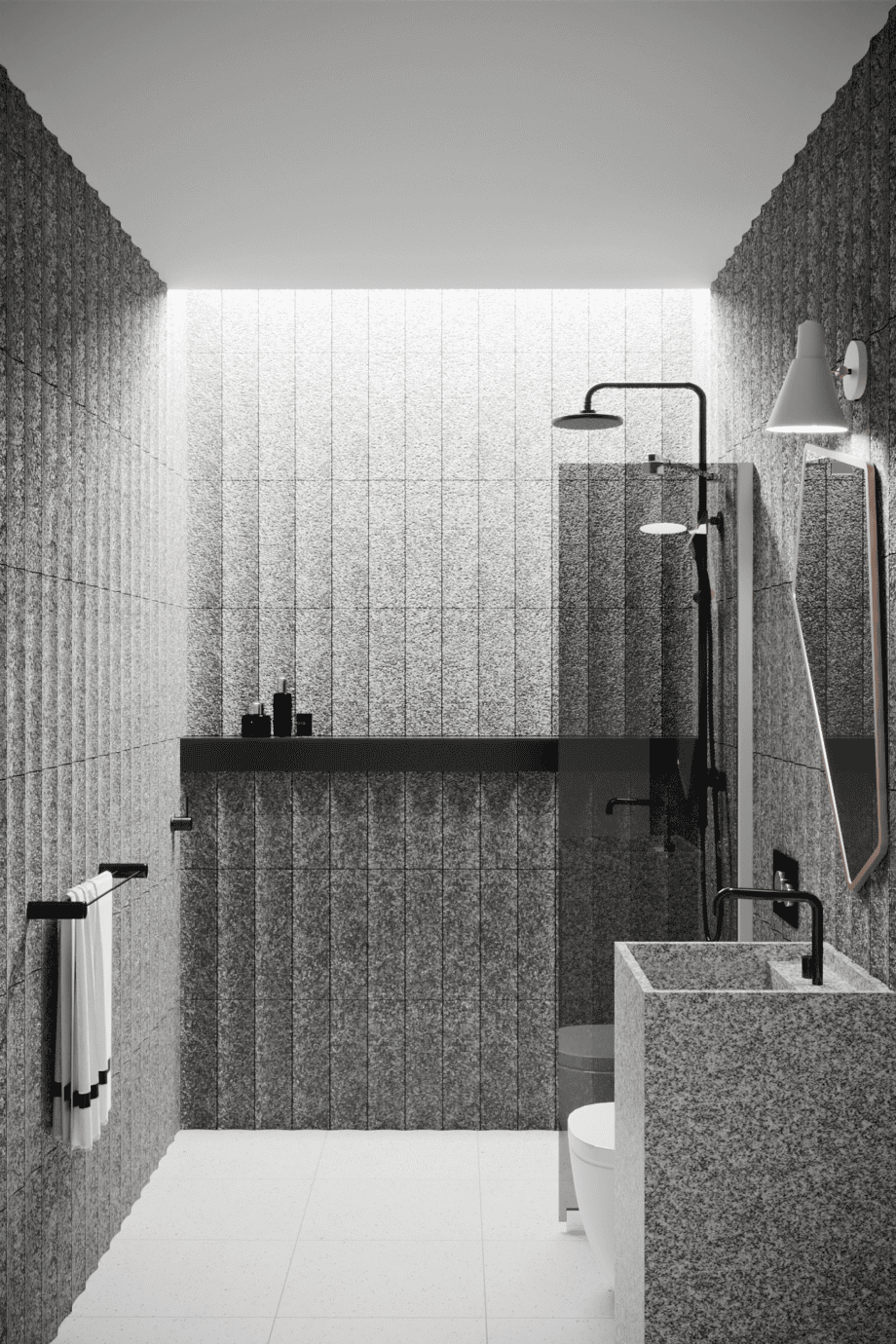 Fixed shower screen Hietakari Infinia 211, aluminium frame, grey tinted glass Fixed shower screen Hietakari Infinia 211, aluminium frame, grey tinted glass