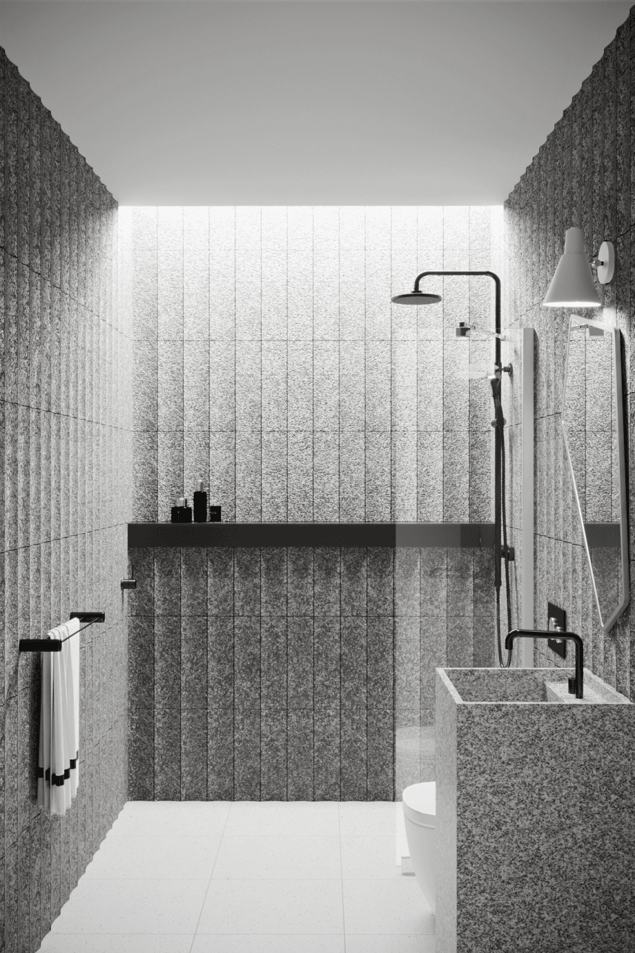 Fixed shower screen Hietakari Infinia 211, aluminium frame, clear glass Fixed shower screen Hietakari Infinia 211, aluminium frame, clear glass