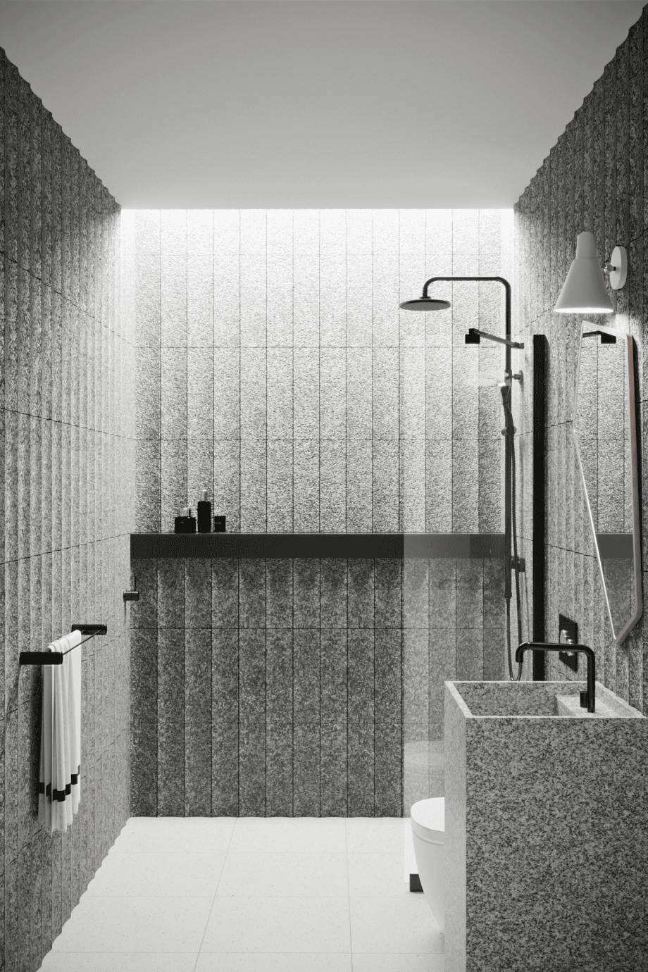 Fixed shower screen Hietakari Infinia 211, black frame, clear glass Fixed shower screen Hietakari Infinia 211 – 5