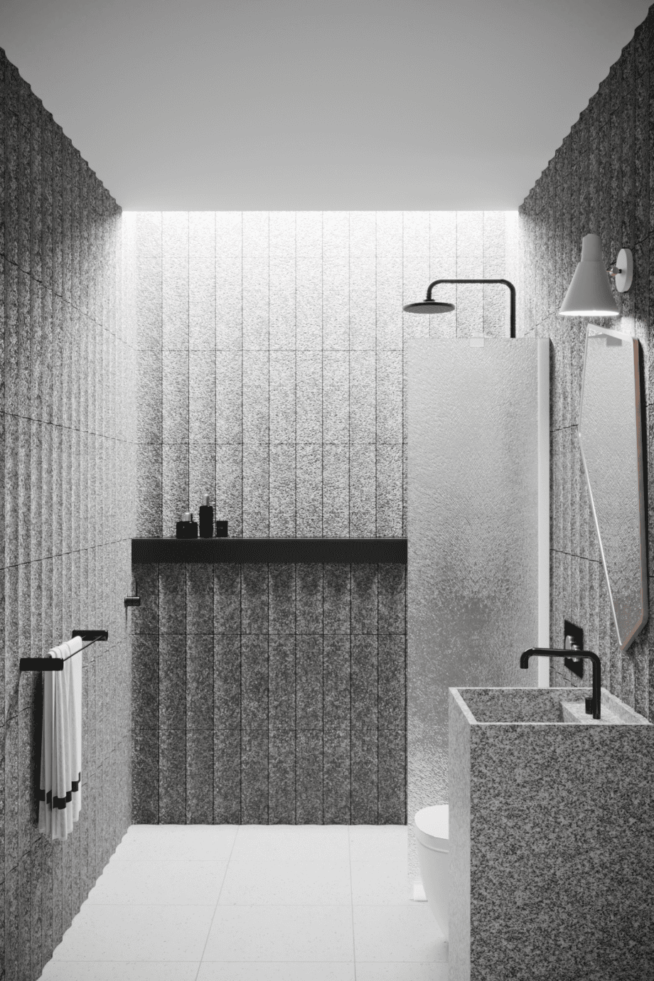 Fixed shower screen Hietakari Infinia 211, white frame, Chinchilla patterned glass Fixed shower screen Hietakari Infinia 211, white frame, Chinchilla patterned glass