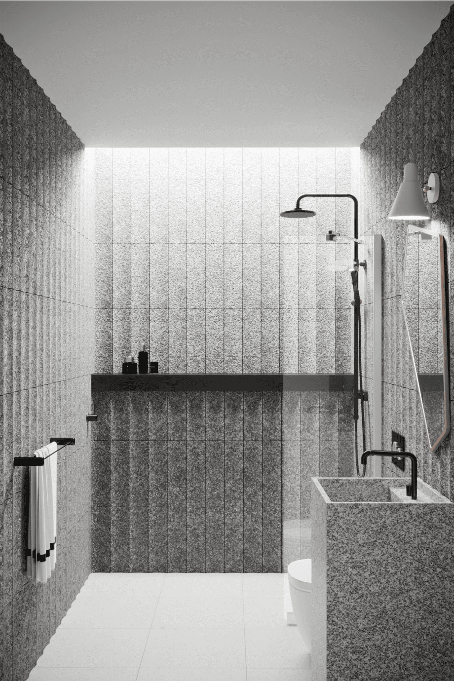 Fixed shower screen Hietakari Infinia 211, white frame, clear glass Fixed shower screen Hietakari Infinia 211