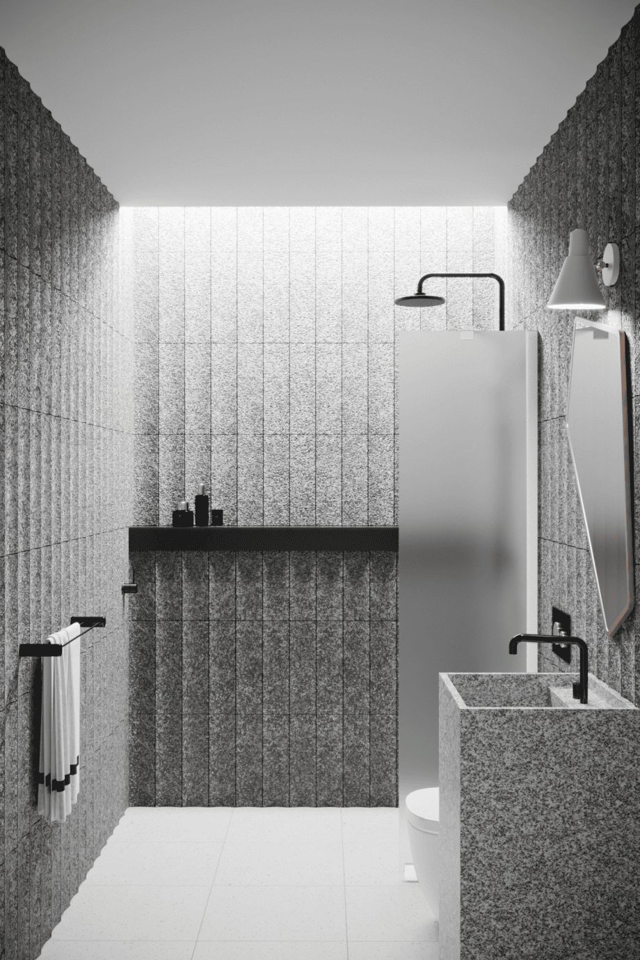 Fixed shower screen Hietakari Infinia 211, white frame, satin frosted glass Fixed shower screen Hietakari Infinia 211, white frame, satin frosted glass