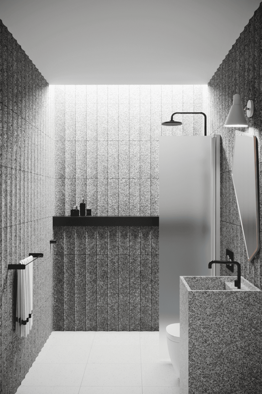 Hinged shower door Hietakari Infinia 212, aluminium frame, satin frosted glass Hinged shower door Hietakari Infinia 212, aluminium frame, satin frosted glass