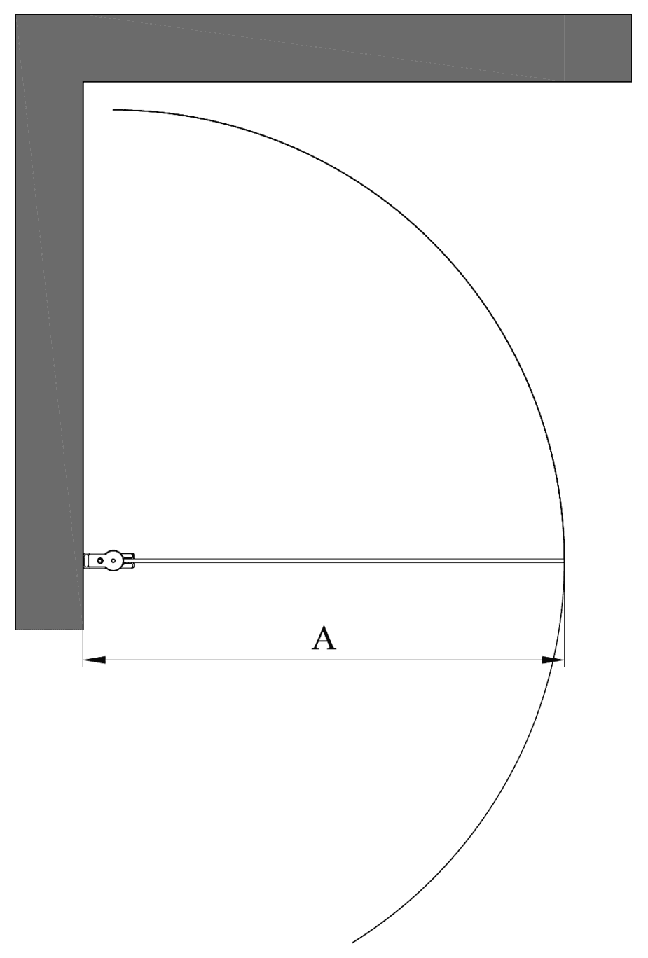 Hinged shower door Hietakari Infinia 212 – dimension drawing Hinged shower door Hietakari Infinia 212 – dimension drawing