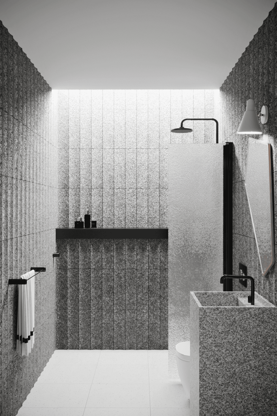 Hinged shower door Hietakari Infinia 212, black frame, Chinchilla patterned glass Hinged shower door Hietakari Infinia 212, black frame, Chinchilla patterned glass