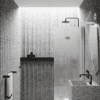 Folding shower screen Hietakari Infinia 213, aluminium frame, Chinchilla patterned glass